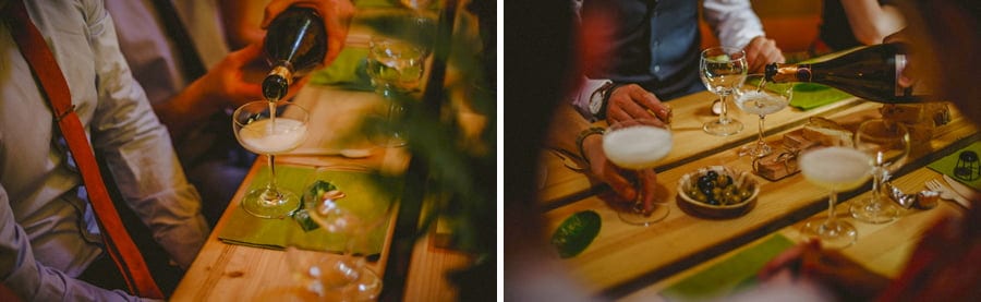 Pouring champagne into a glass