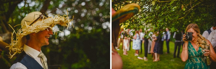 A lady takes a photograph with a polaroid camera