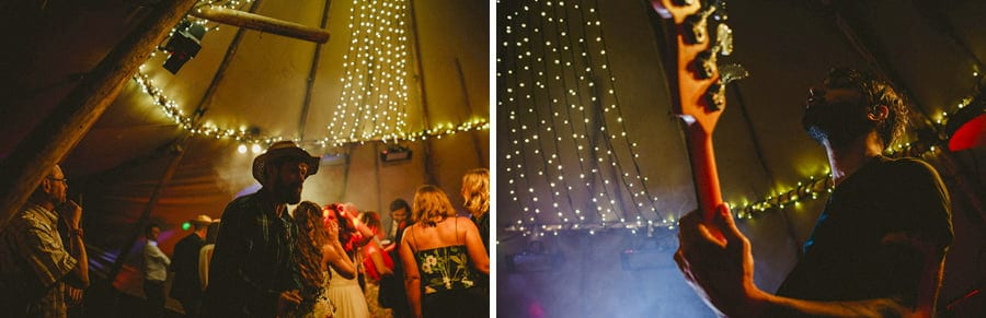 Wedding guests in the tipi