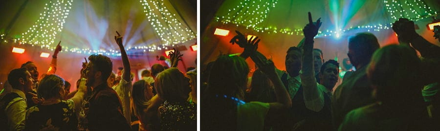 Dancing in the tipi at Claire and Dan's wedding in Othery