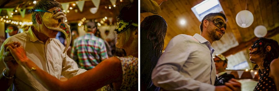 Wedding guests dancing on the dancefloor