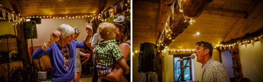 Wedding guests dancing on the dancefloor